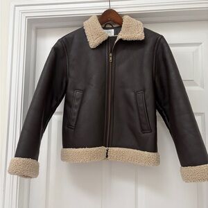 Zara Brown Jacket with Cream Accents